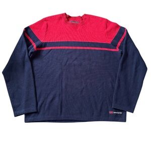 Vintage 92 Abercrombie & Fitch Sweater Colorblock Two Tone Y2K Sz XL Red Navy